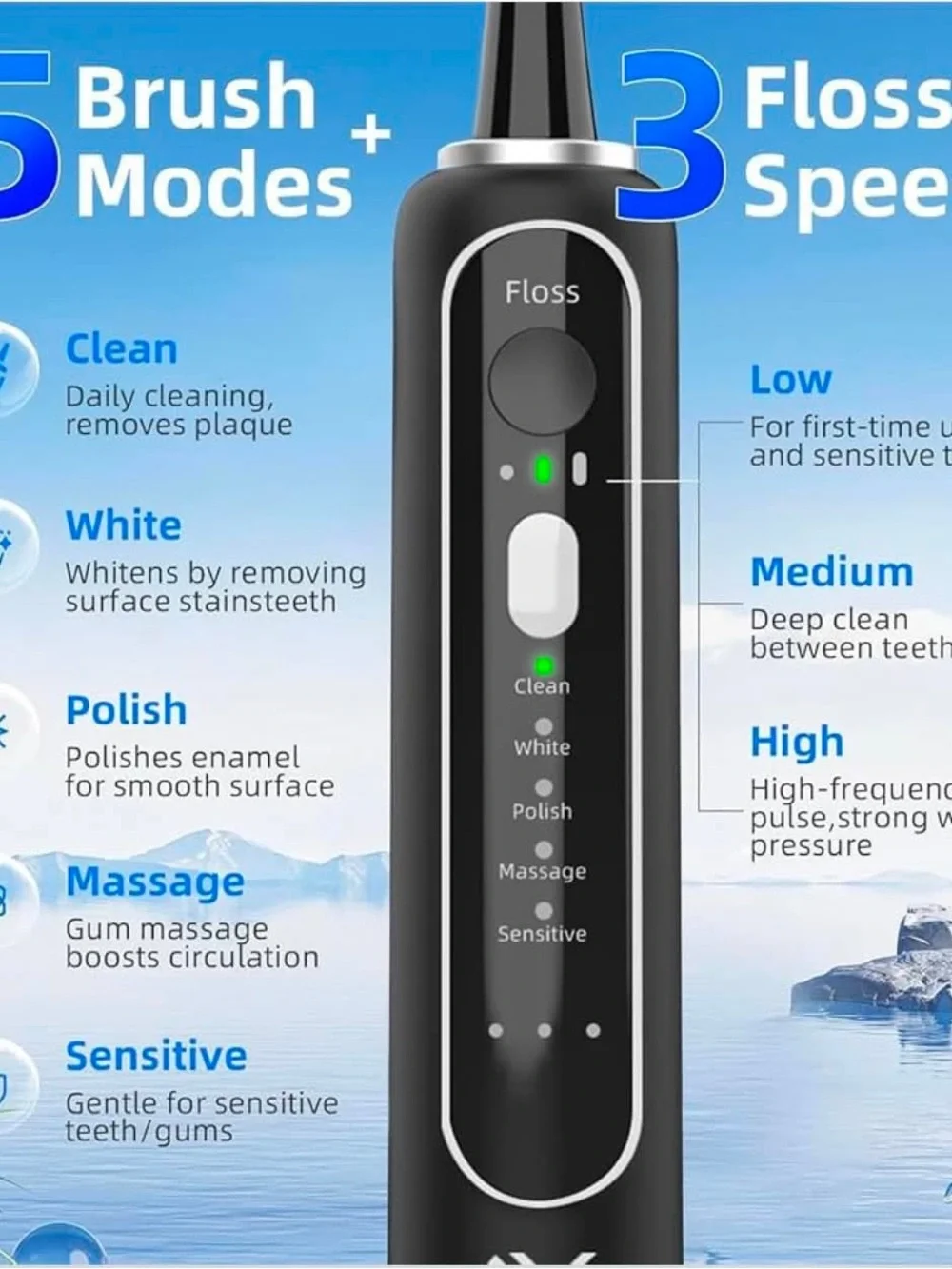 NEW Electric Toothbrush and Water Flosser, Sonic Electric Toothbrush Cordless